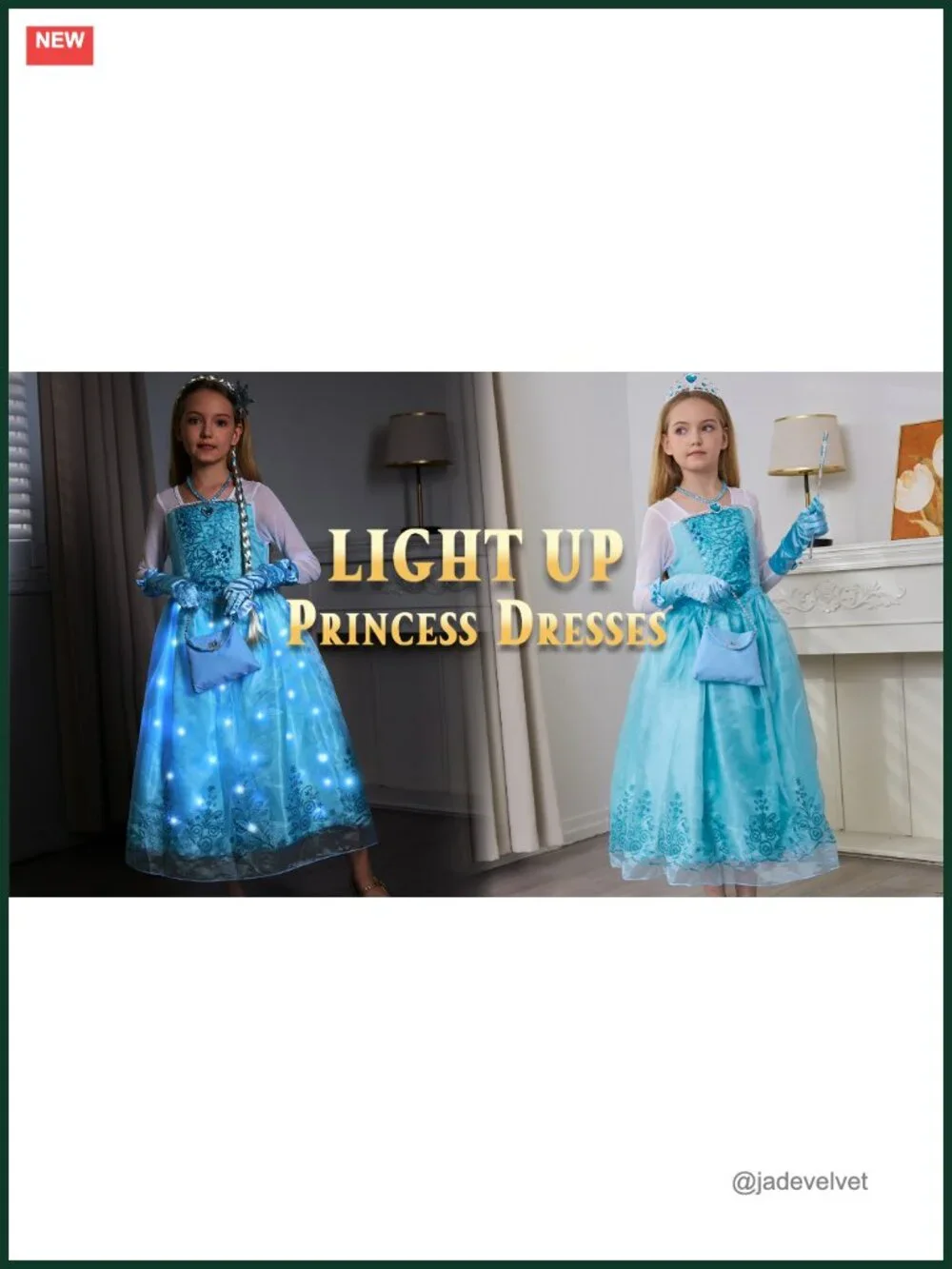 Light Up Princess Dress Costume Set with Accessories for Toddlers
